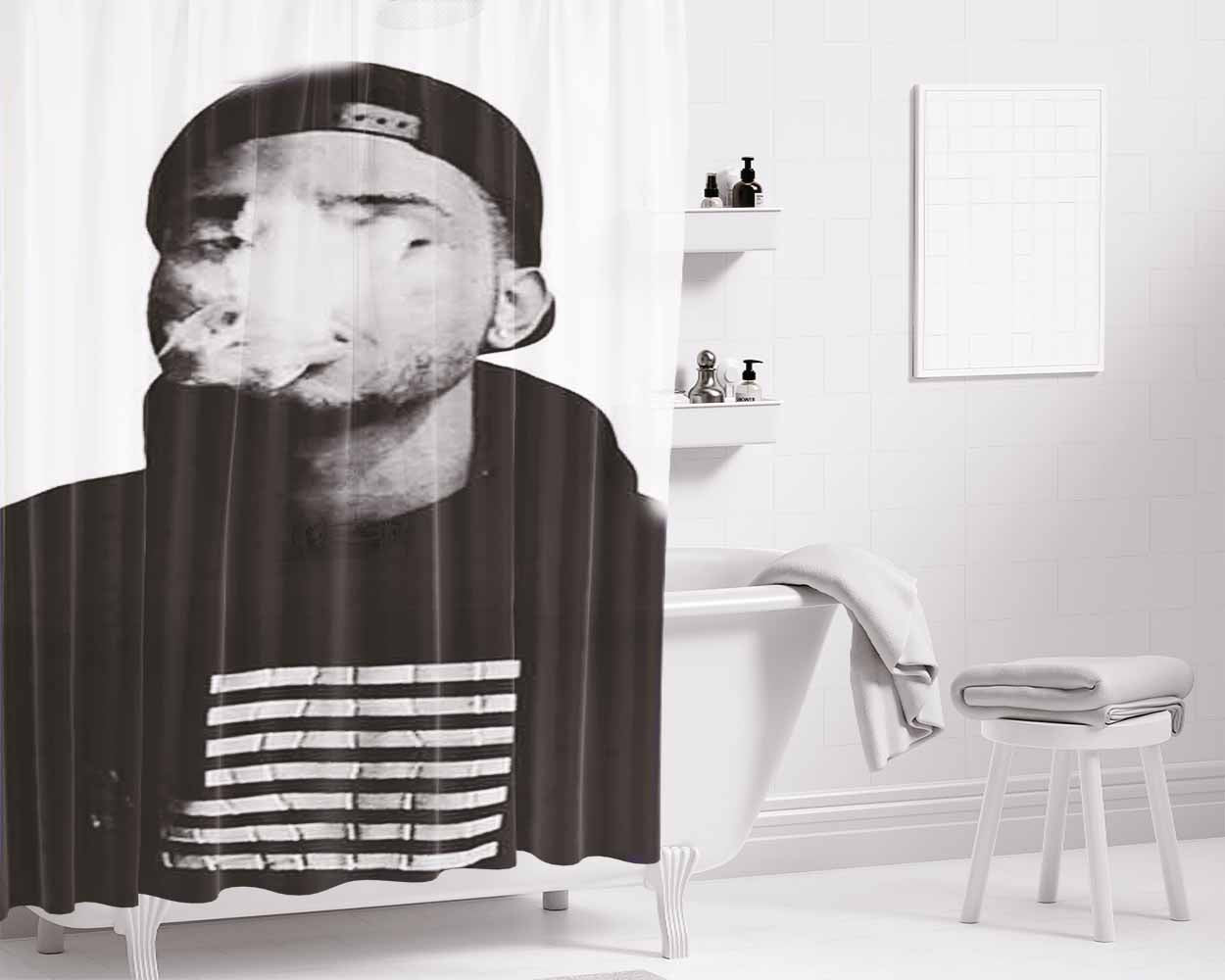 Bryson Tiller Cover Smoke Bathroom Shower Curtain Fabric Waterproof | 66 X 72 Inch