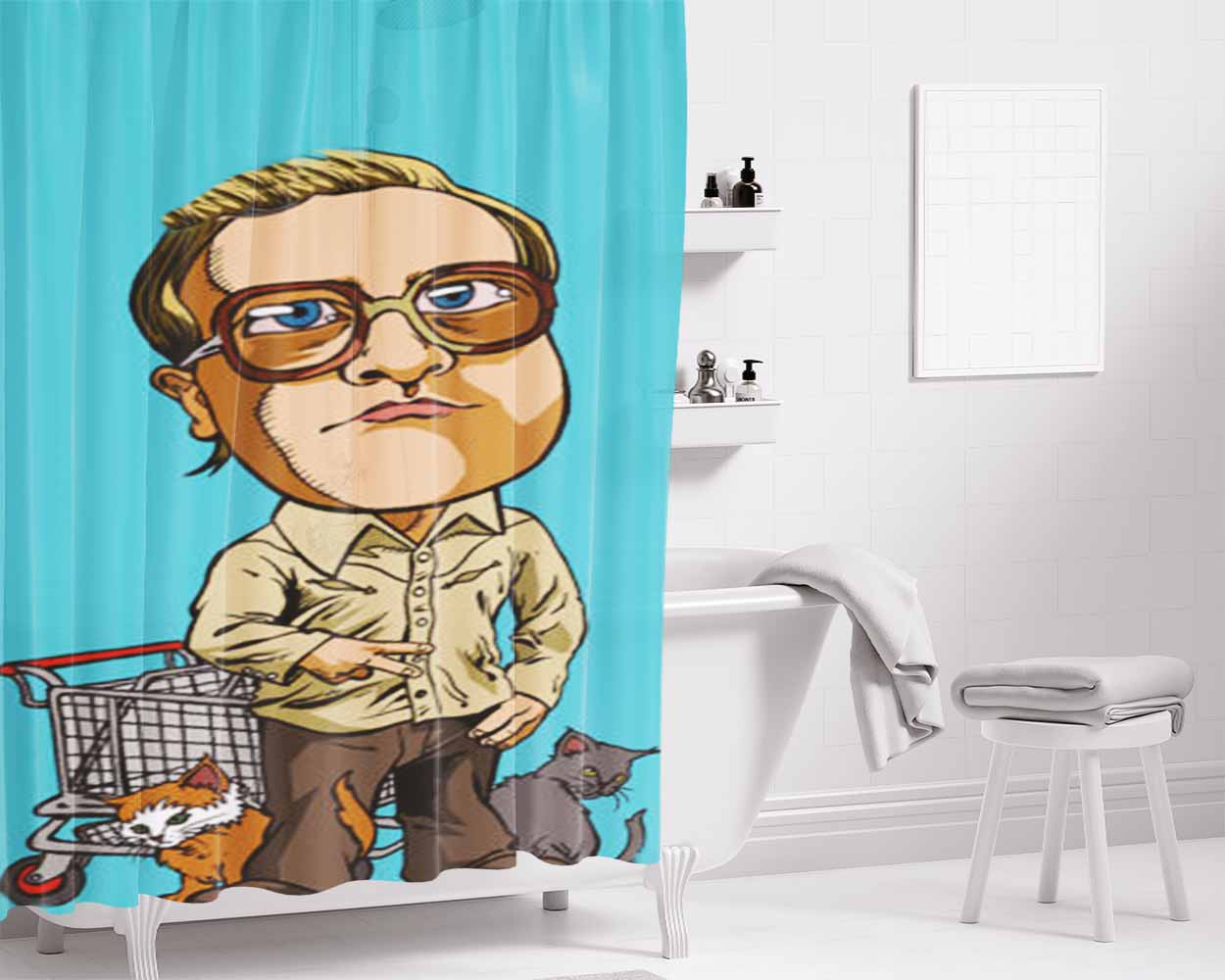 Bubbles From Trailer Park Boys Bathroom Shower Curtain Fabric Waterproof | 66 X 72 Inch