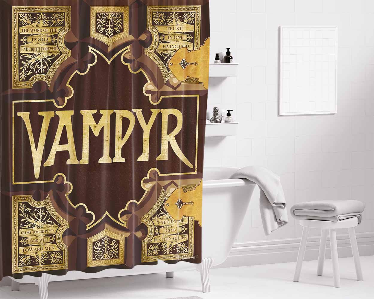 Buffy Vampyr Bathroom Shower Curtain Fabric Waterproof | 66 X 72 Inch