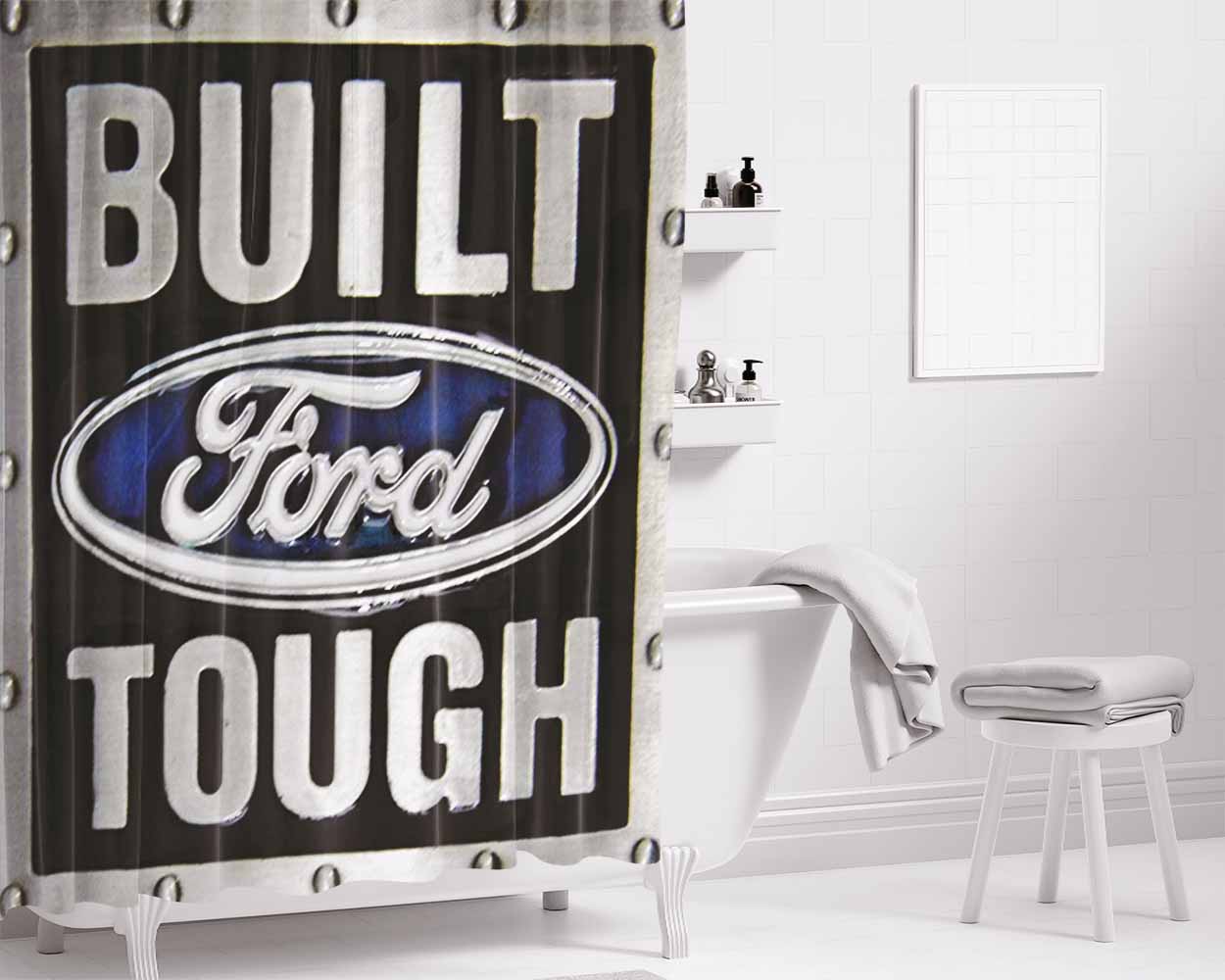 Built Ford Tough Diesel Bathroom Shower Curtain Fabric Waterproof | 66 X 72 Inch