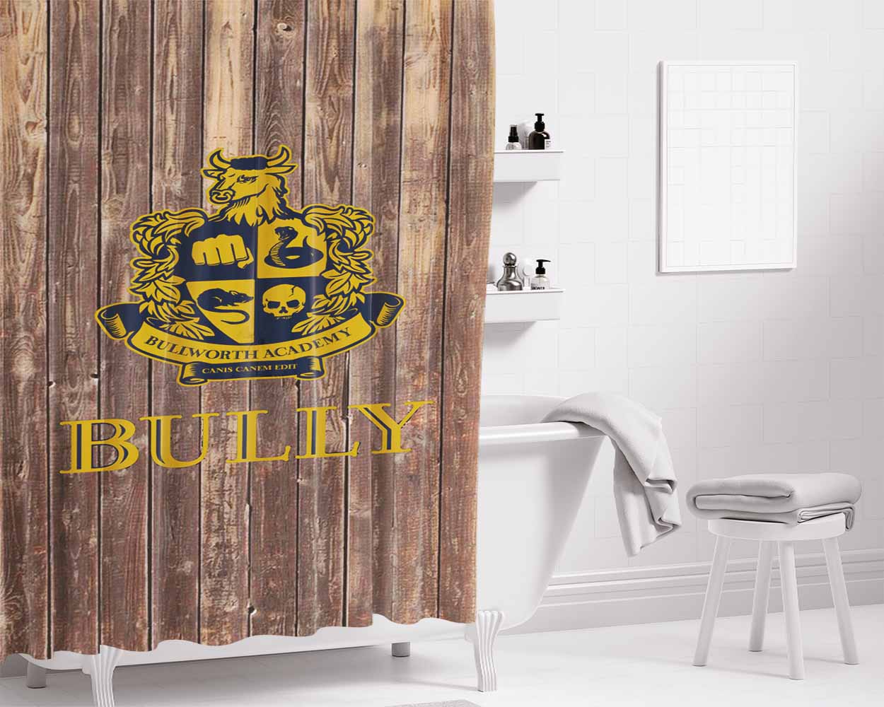 Bullworth Academy Bully Bathroom Shower Curtain Fabric Waterproof | 66 X 72 Inch
