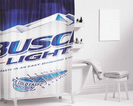 Busch Light Can Bathroom Shower Curtain Fabric Waterproof | 66 X 72 Inch