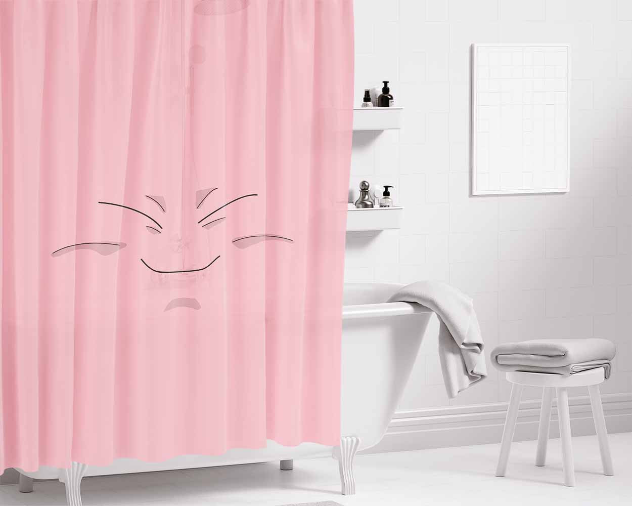 Buu Face Bathroom Shower Curtain Fabric Waterproof | 66 X 72 Inch