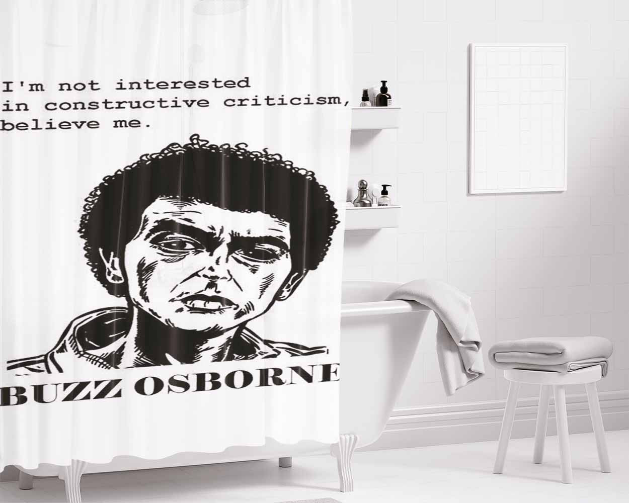 Buzz Osborne Bathroom Shower Curtain Fabric Waterproof | 66 X 72 Inch
