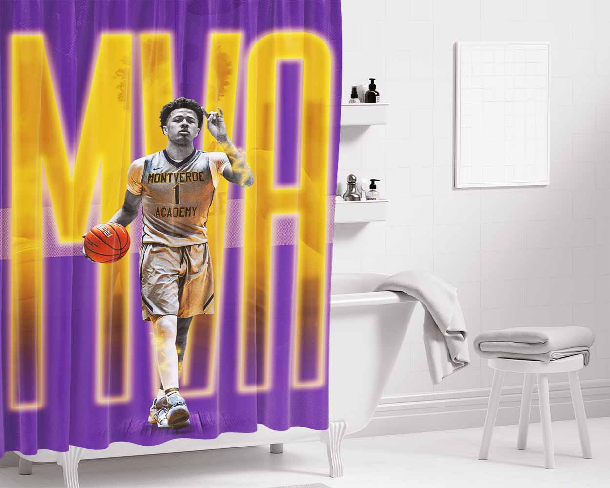 Cade Cunningham Mva Bathroom Shower Curtain Fabric Waterproof | 66 X 72 Inch