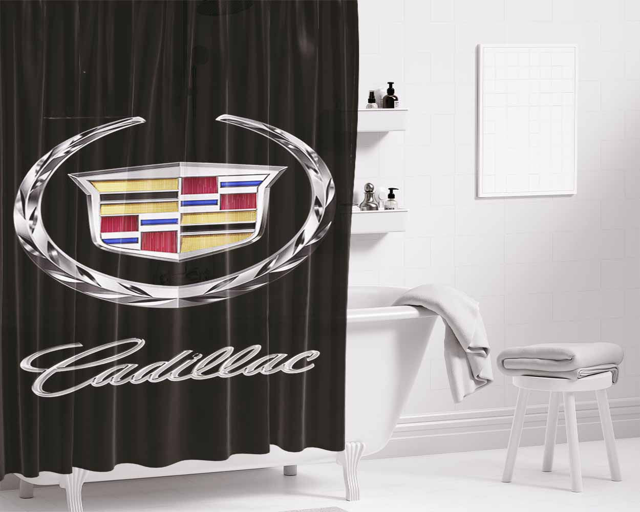 Cadillac Car Bathroom Shower Curtain Fabric Waterproof | 66 X 72 Inch
