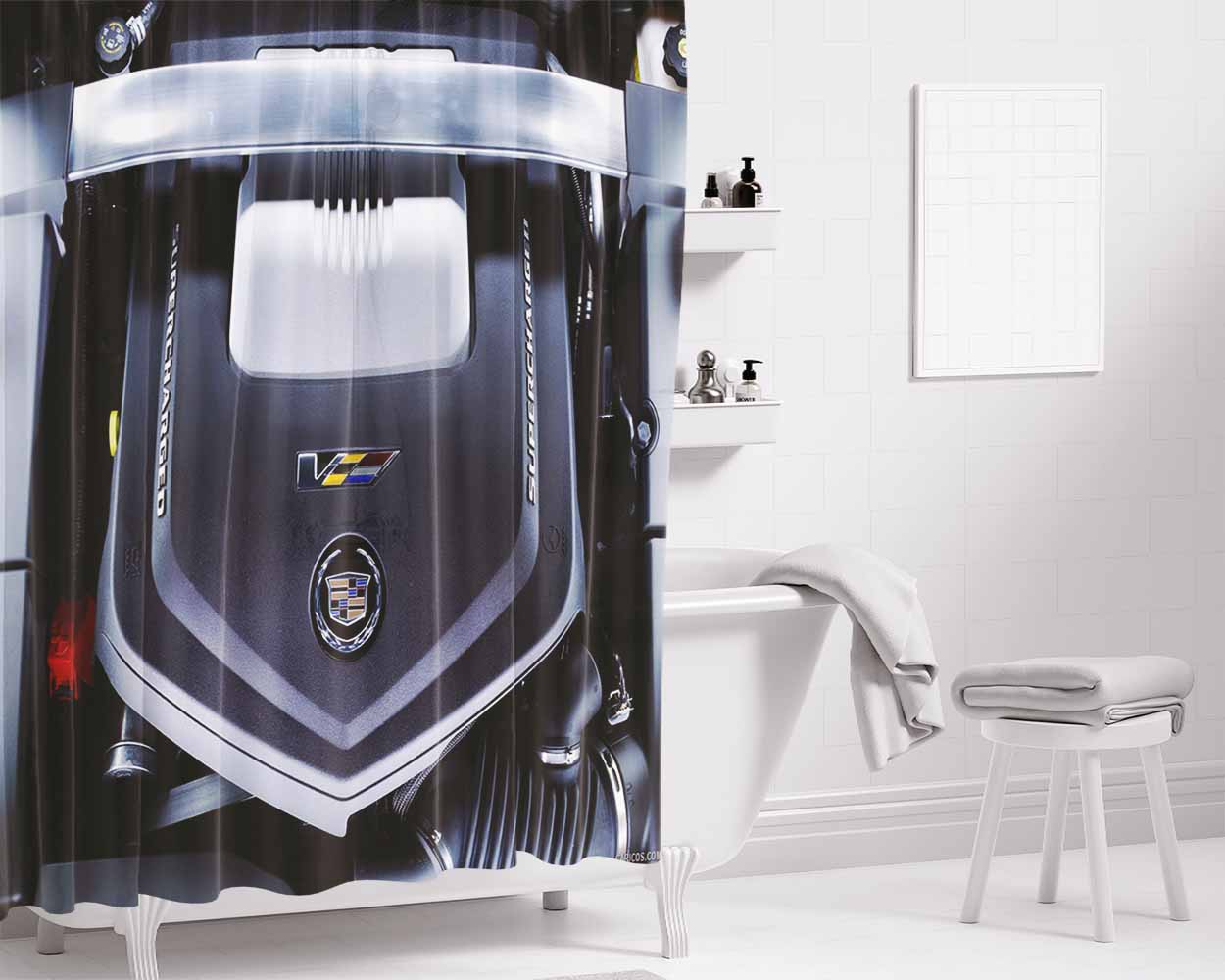 Cadillac Cts V Sedan Bathroom Shower Curtain Fabric Waterproof | 66 X 72 Inch