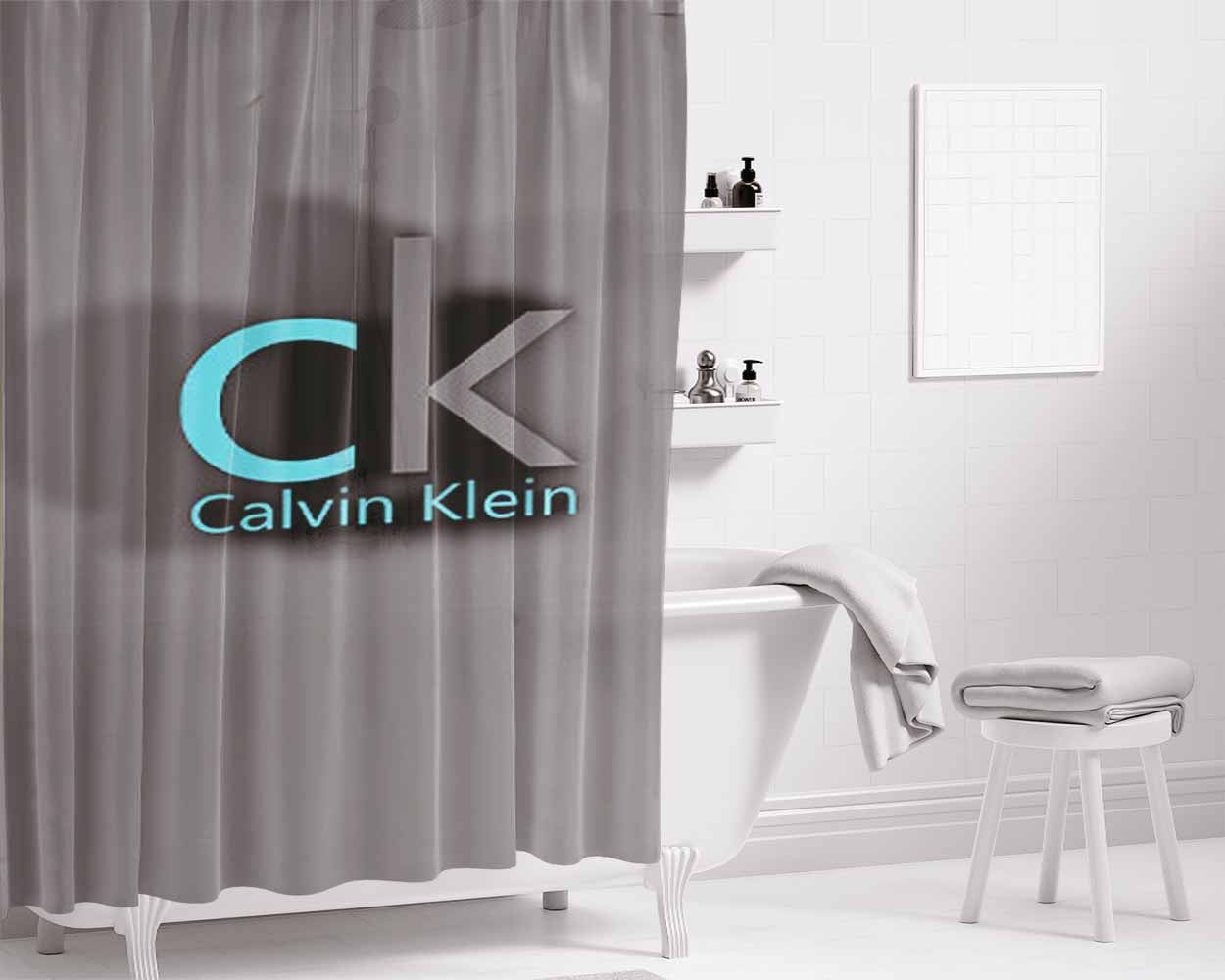 Calvin Klein Bathroom Shower Curtain Fabric Waterproof | 66 X 72 Inch