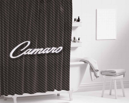 Camaro Logo Bathroom Shower Curtain Fabric Waterproof | 66 X 72 Inch