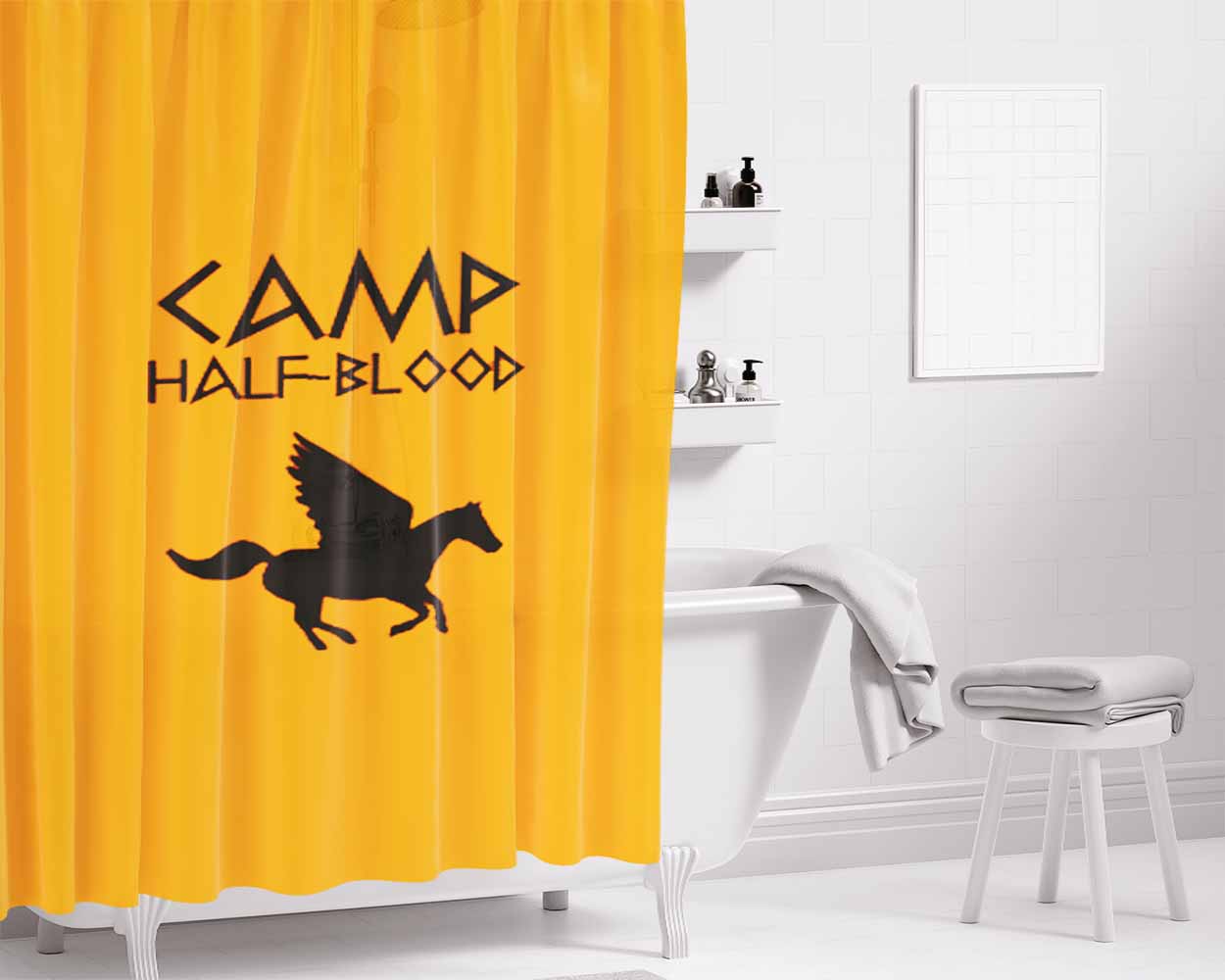 Camp Half Blood Orange Bathroom Shower Curtain Fabric Waterproof | 66 X 72 Inch