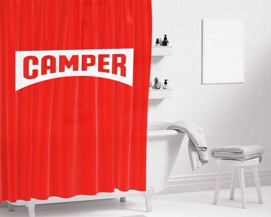 Camper Logo Bathroom Shower Curtain Fabric Waterproof | 66 X 72 Inch