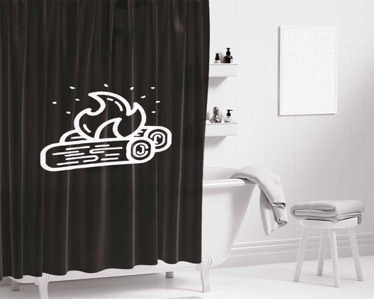 Campfire Comfy Outdoors Nature Children Camping Bathroom Shower Curtain Fabric Waterproof | 66 X 72 Inch