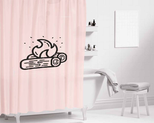 Campfire Comfy Outdoors Nature Children Bathroom Shower Curtain Fabric Waterproof | 66 X 72 Inch