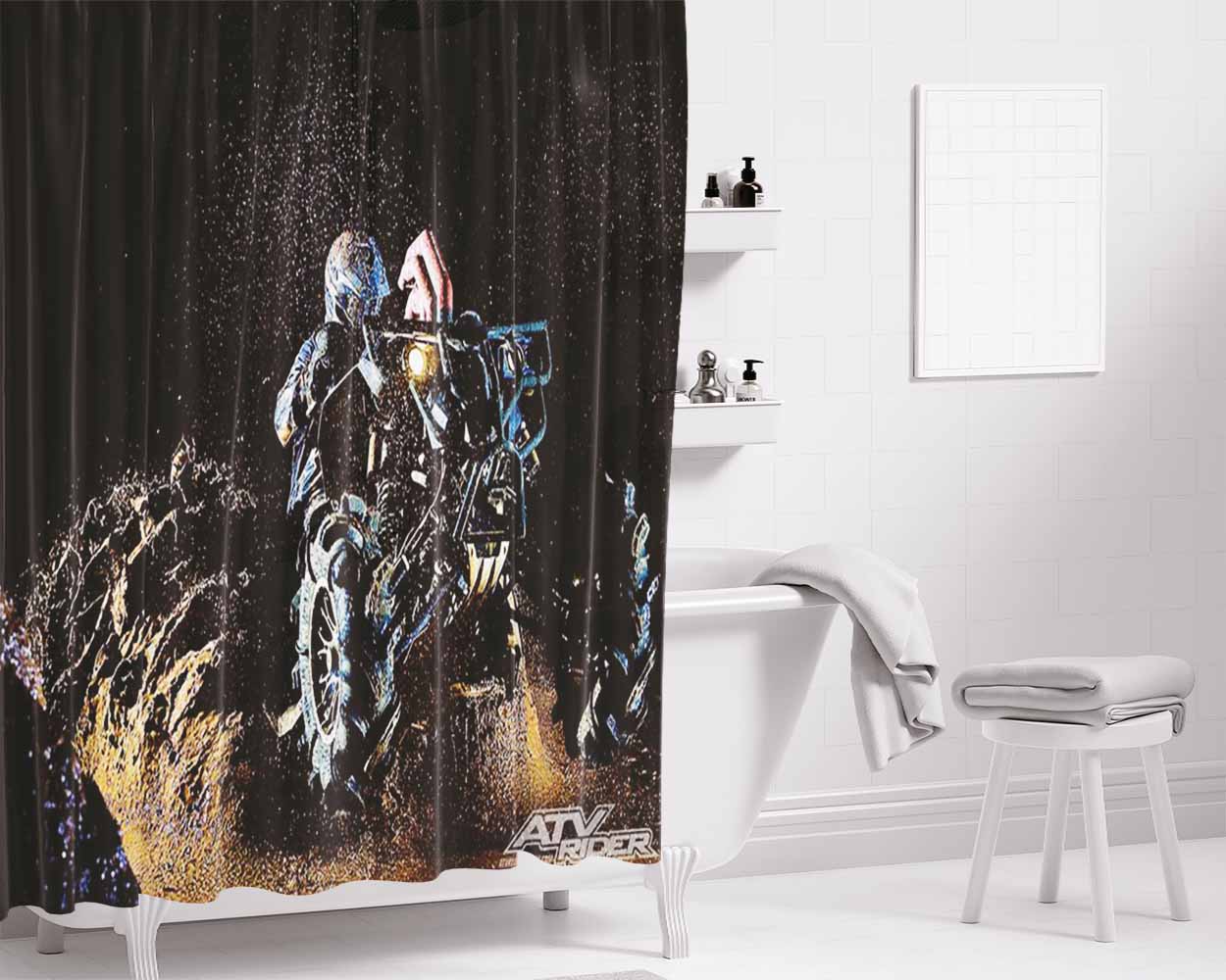 Can-Am Atv Motorcross Bathroom Shower Curtain Fabric Waterproof | 66 X 72 Inch