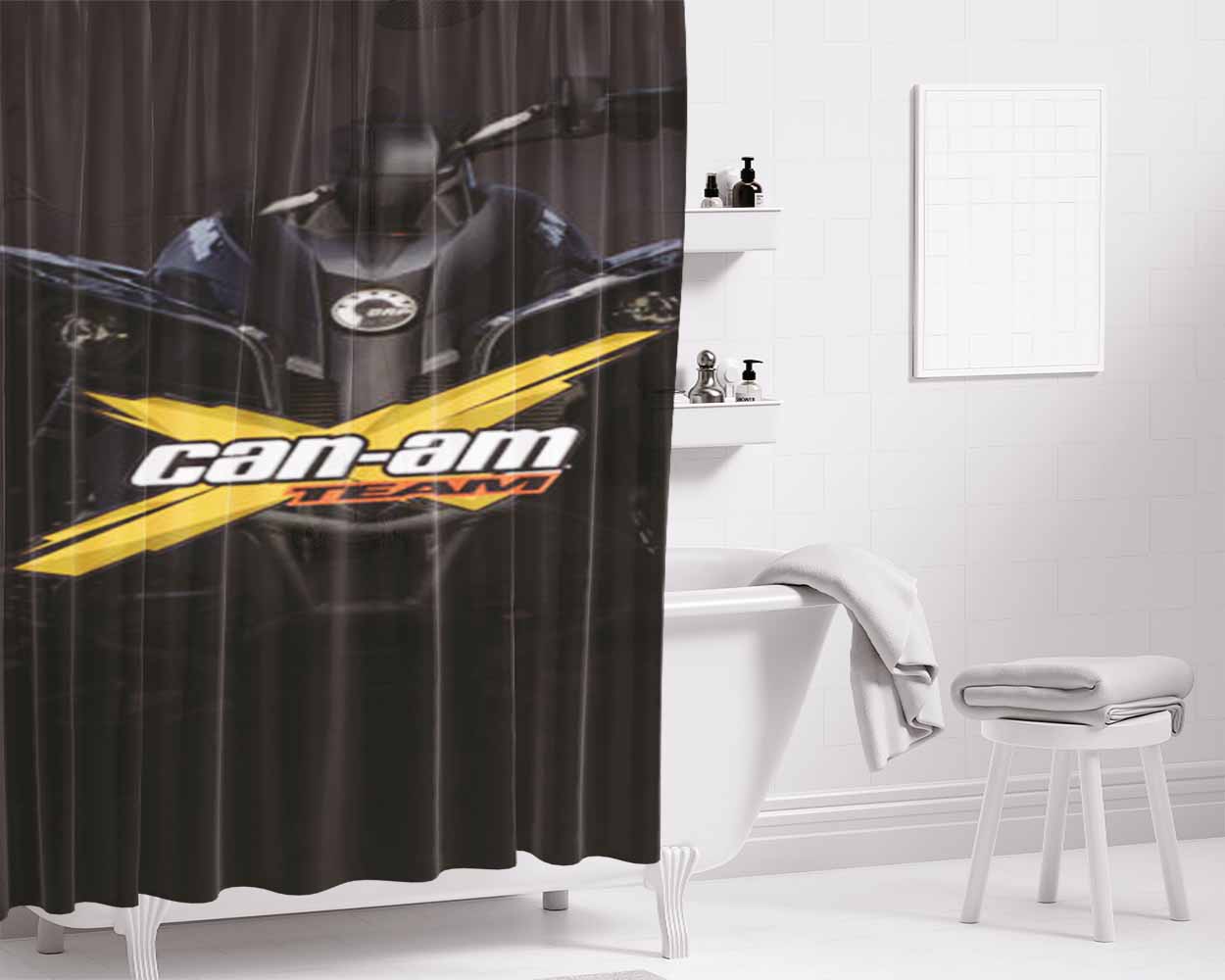 Can Am X Team 2 Bathroom Shower Curtain Fabric Waterproof | 66 X 72 Inch