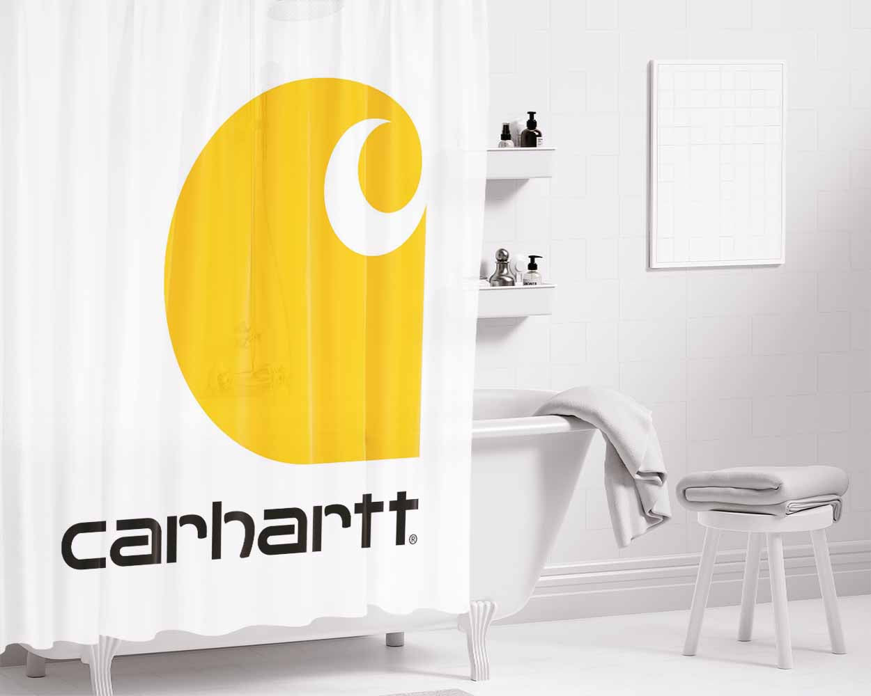 Carhartt Bathroom Shower Curtain Fabric Waterproof | 66 X 72 Inch