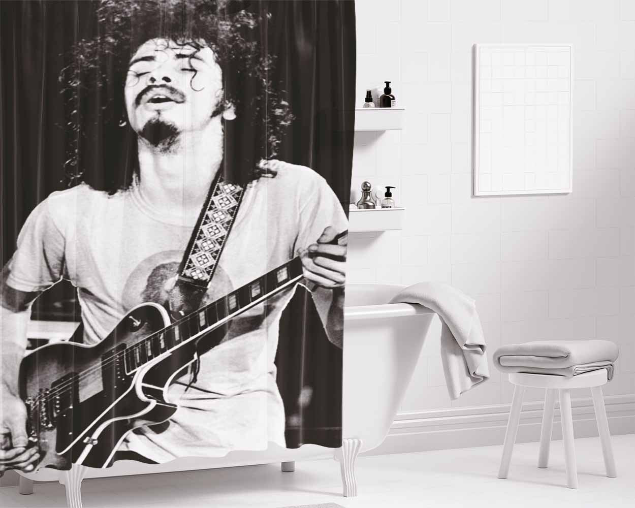 Carlos Santana Bathroom Shower Curtain Fabric Waterproof | 66 X 72 Inch