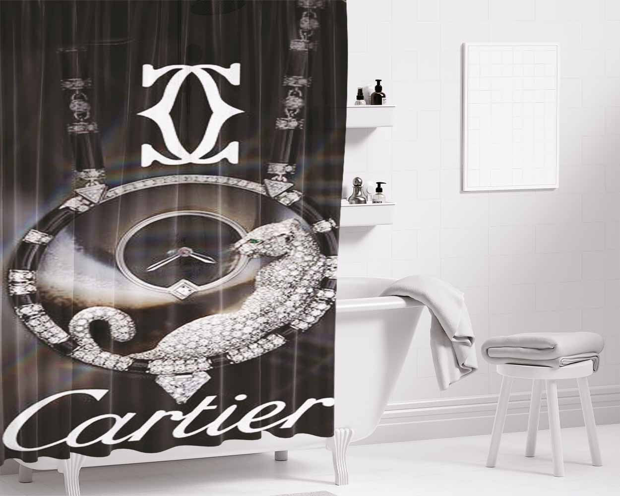 Cartier Bathroom Shower Curtain Fabric Waterproof | 66 X 72 Inch