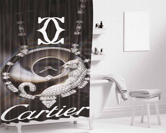 Cartier Bathroom Shower Curtain Fabric Waterproof | 66 X 72 Inch