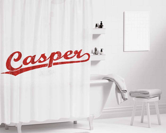 Casper Font Logo Bathroom Shower Curtain Fabric Waterproof | 66 X 72 Inch