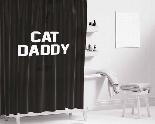 Cat Daddy Gift Bathroom Shower Curtain Fabric Waterproof | 66 X 72 Inch