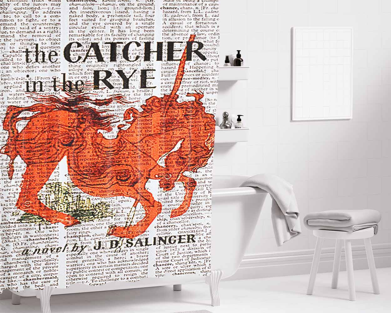 Catcher In The Rye Bathroom Shower Curtain Fabric Waterproof | 66 X 72 Inch