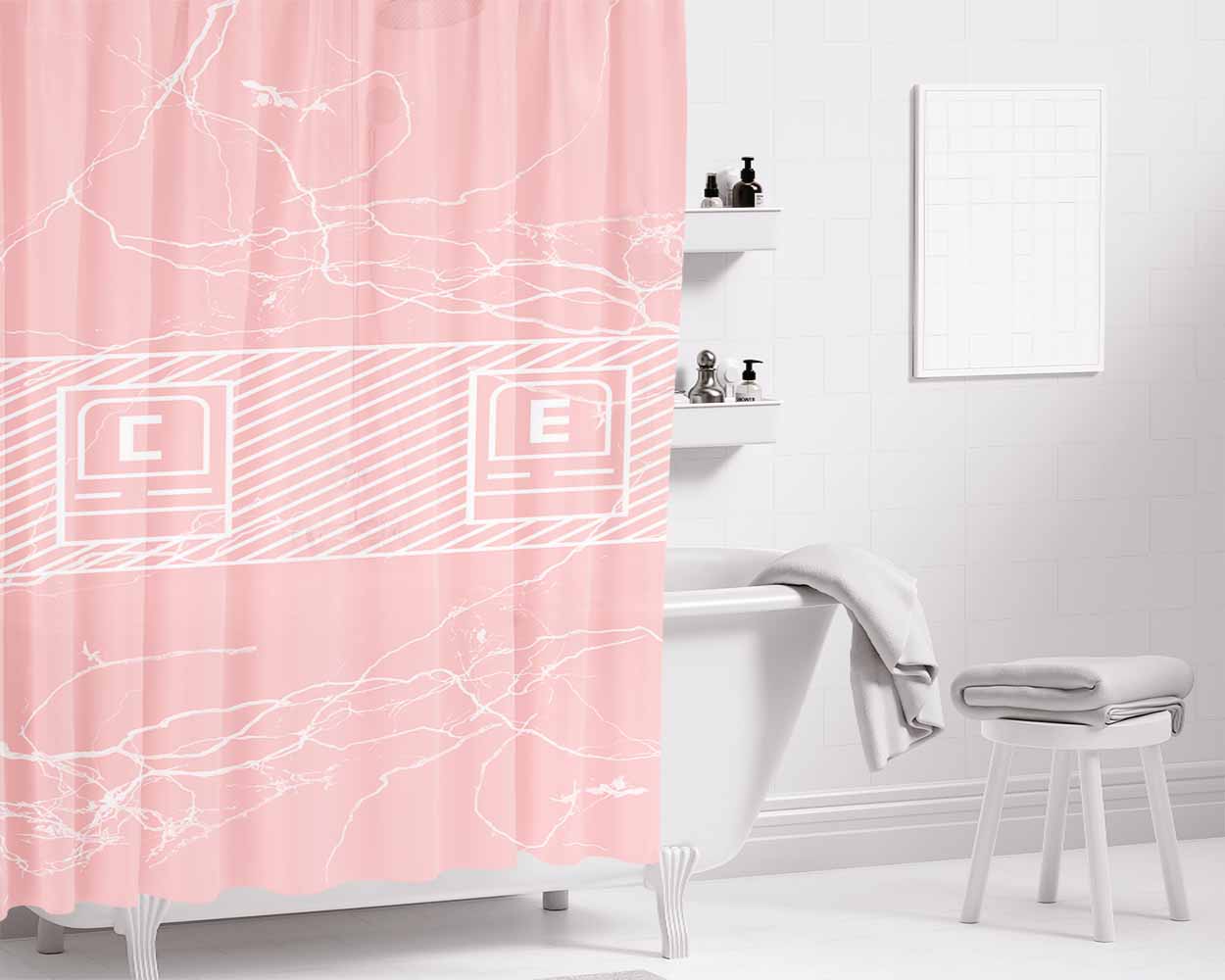 Cav Empt Pattern Bathroom Shower Curtain Fabric Waterproof | 66 X 72 Inch