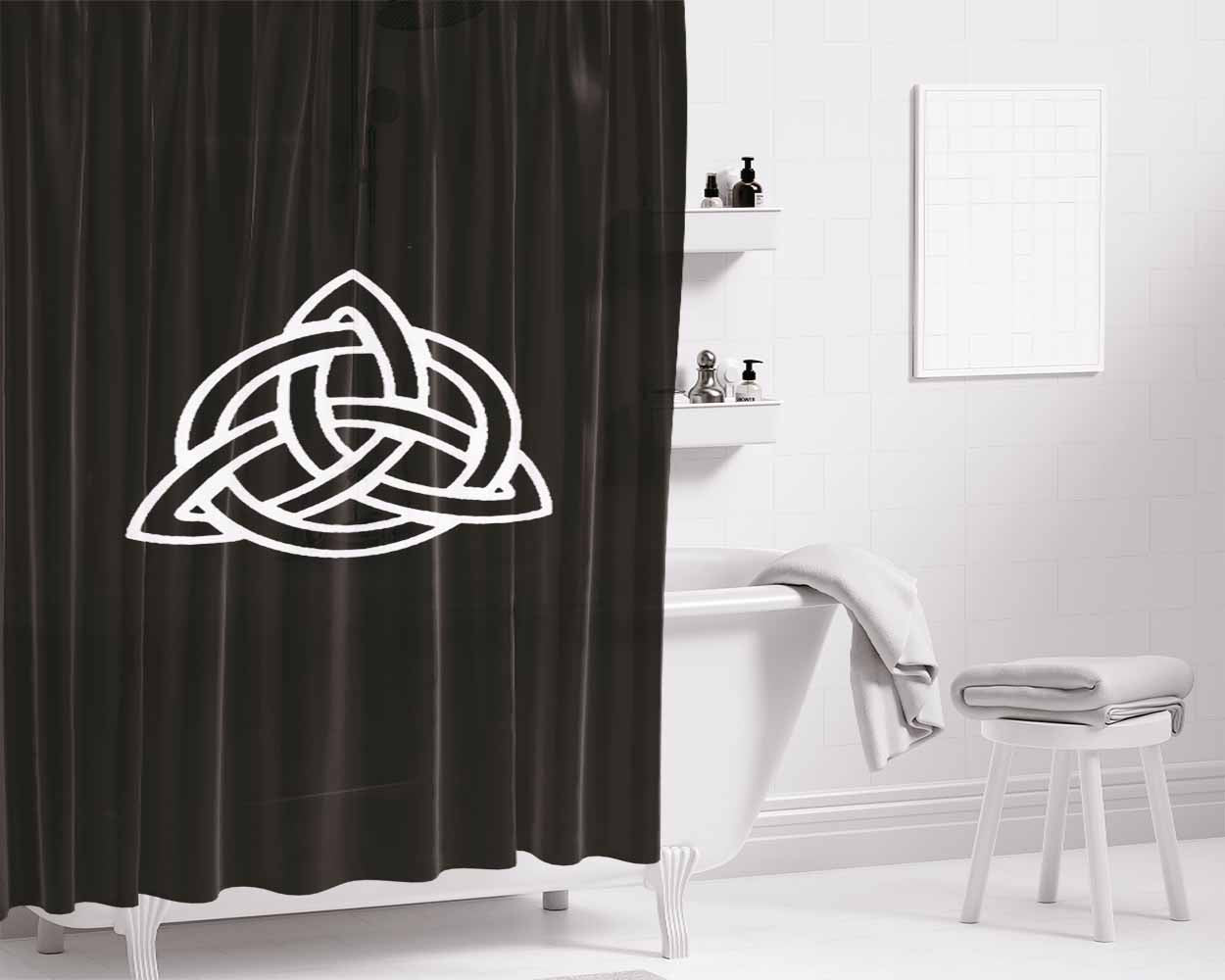 Celtic Sign Symbol Design Bathroom Shower Curtain Fabric Waterproof | 66 X 72 Inch
