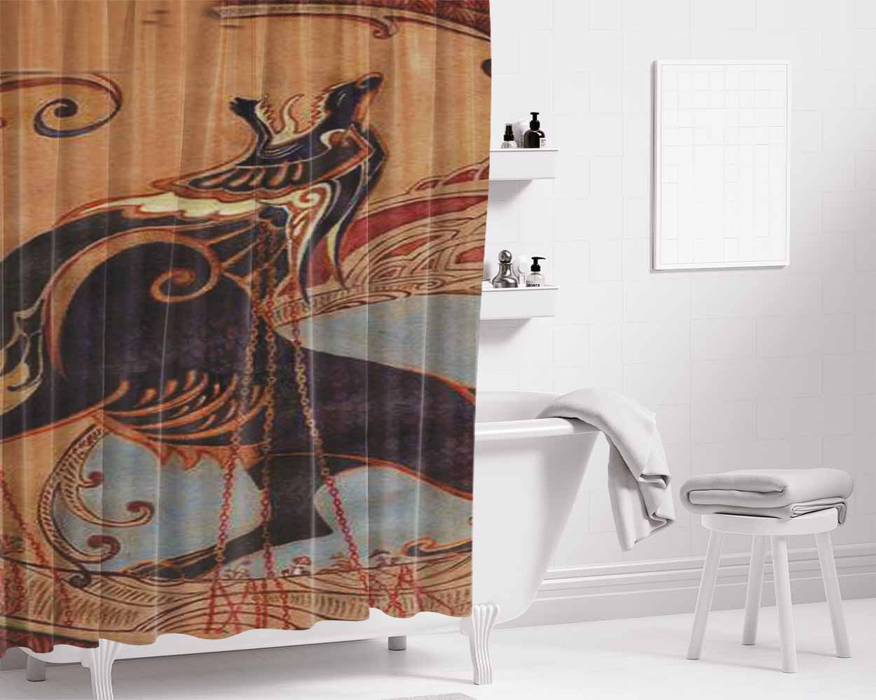 Chained Fenrir Bathroom Shower Curtain Fabric Waterproof | 66 X 72 Inch