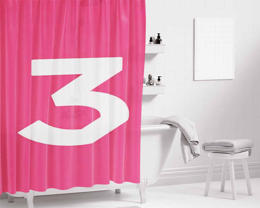 Chance 3 Pink Bathroom Shower Curtain Fabric Waterproof | 66 X 72 Inch