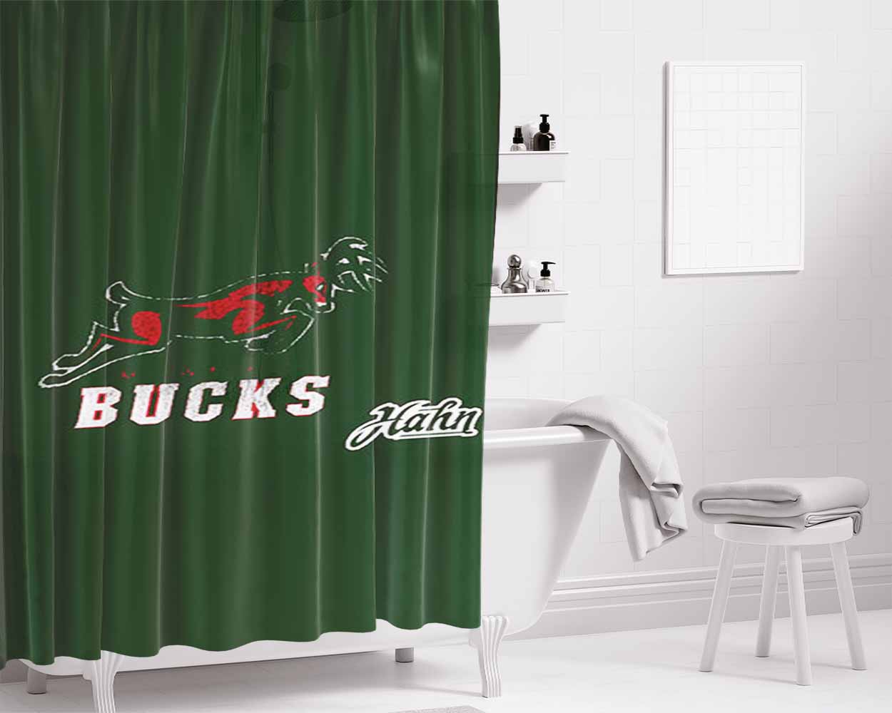 Charging Logo Chipped Bathroom Shower Curtain Fabric Waterproof | 66 X 72 Inch