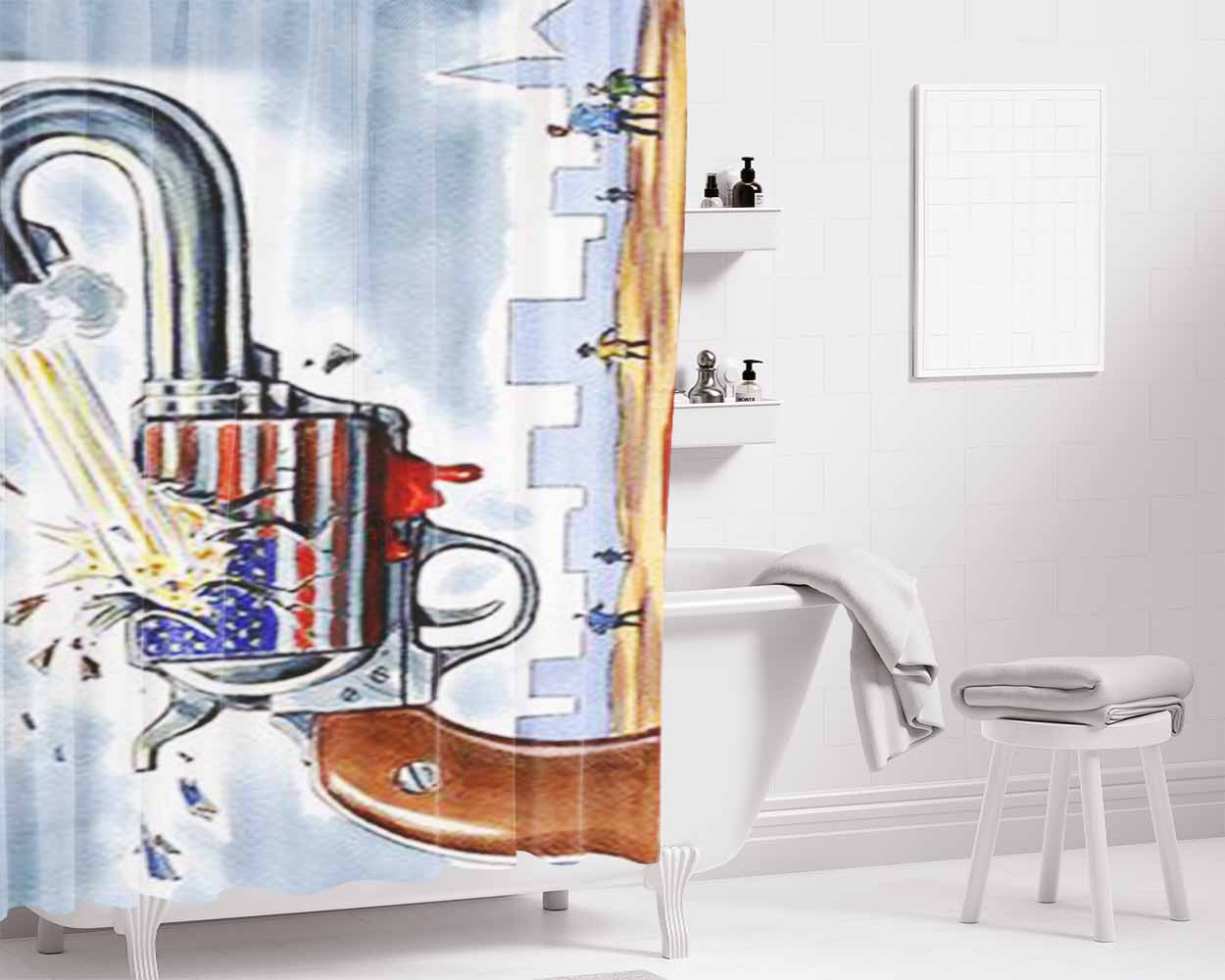Charleston Shooting Bathroom Shower Curtain Fabric Waterproof | 66 X 72 Inch
