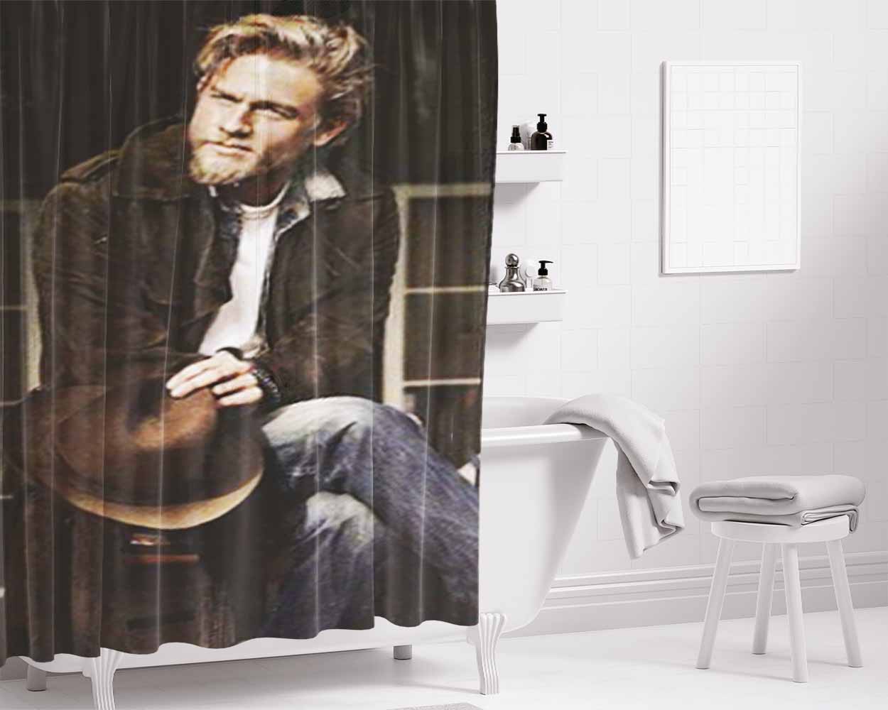 Charlie Hunnam 2 Bathroom Shower Curtain Fabric Waterproof | 66 X 72 Inch
