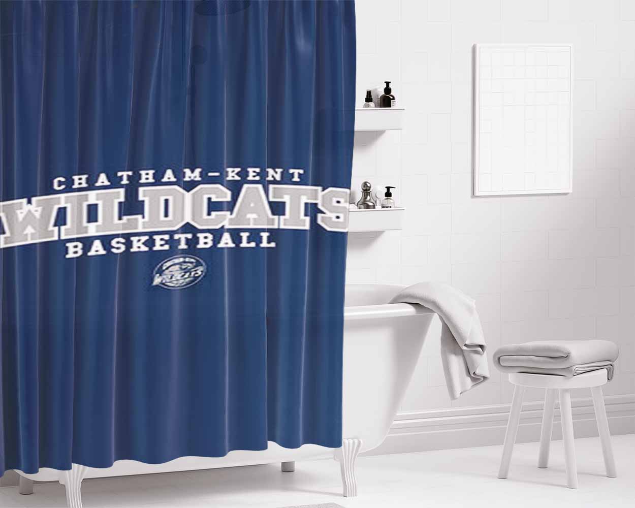 Chatham Kent Wild Cats Bathroom Shower Curtain Fabric Waterproof | 66 X 72 Inch