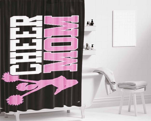 Cheer Mom Bathroom Shower Curtain Fabric Waterproof | 66 X 72 Inch