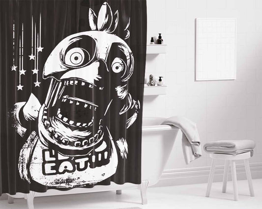 Chica The Chicken Fnaf Art Bathroom Shower Curtain Fabric Waterproof | 66 X 72 Inch