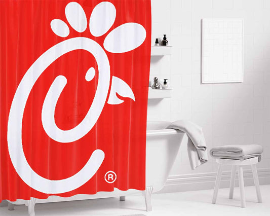 Chick Fil A Big Logo Bathroom Shower Curtain Fabric Waterproof | 66 X 72 Inch