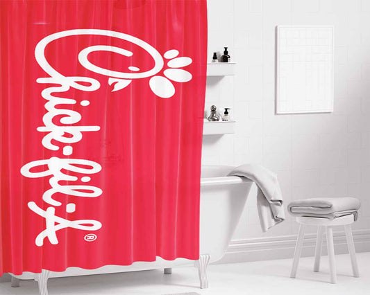 Chick Fil A Bathroom Shower Curtain Fabric Waterproof | 66 X 72 Inch