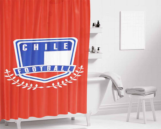 Chile Fc Bathroom Shower Curtain Fabric Waterproof | 66 X 72 Inch