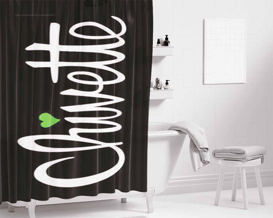 Chivette Logo Bathroom Shower Curtain Fabric Waterproof | 66 X 72 Inch