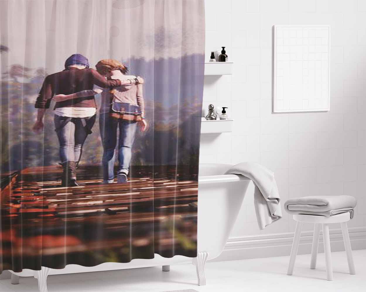 Chloe And Max Bathroom Shower Curtain Fabric Waterproof | 66 X 72 Inch