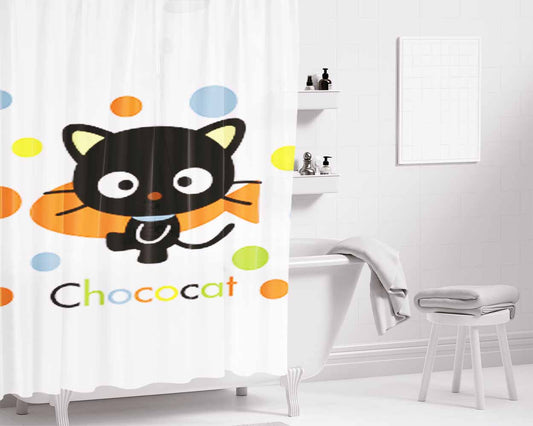 Chococat Bathroom Shower Curtain Fabric Waterproof | 66 X 72 Inch