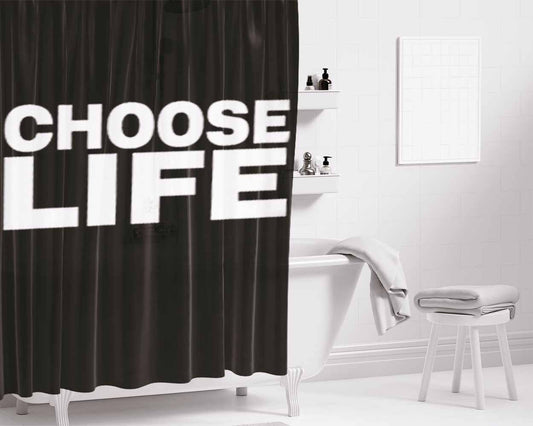 Choose Life Bathroom Shower Curtain Fabric Waterproof | 66 X 72 Inch