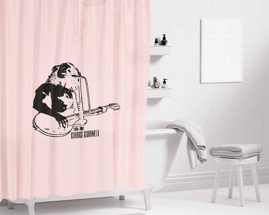 Chris Cornell 1964 2017 Tribute Rip Soundgarden Bathroom Shower Curtain Fabric Waterproof | 66 X 72 Inch
