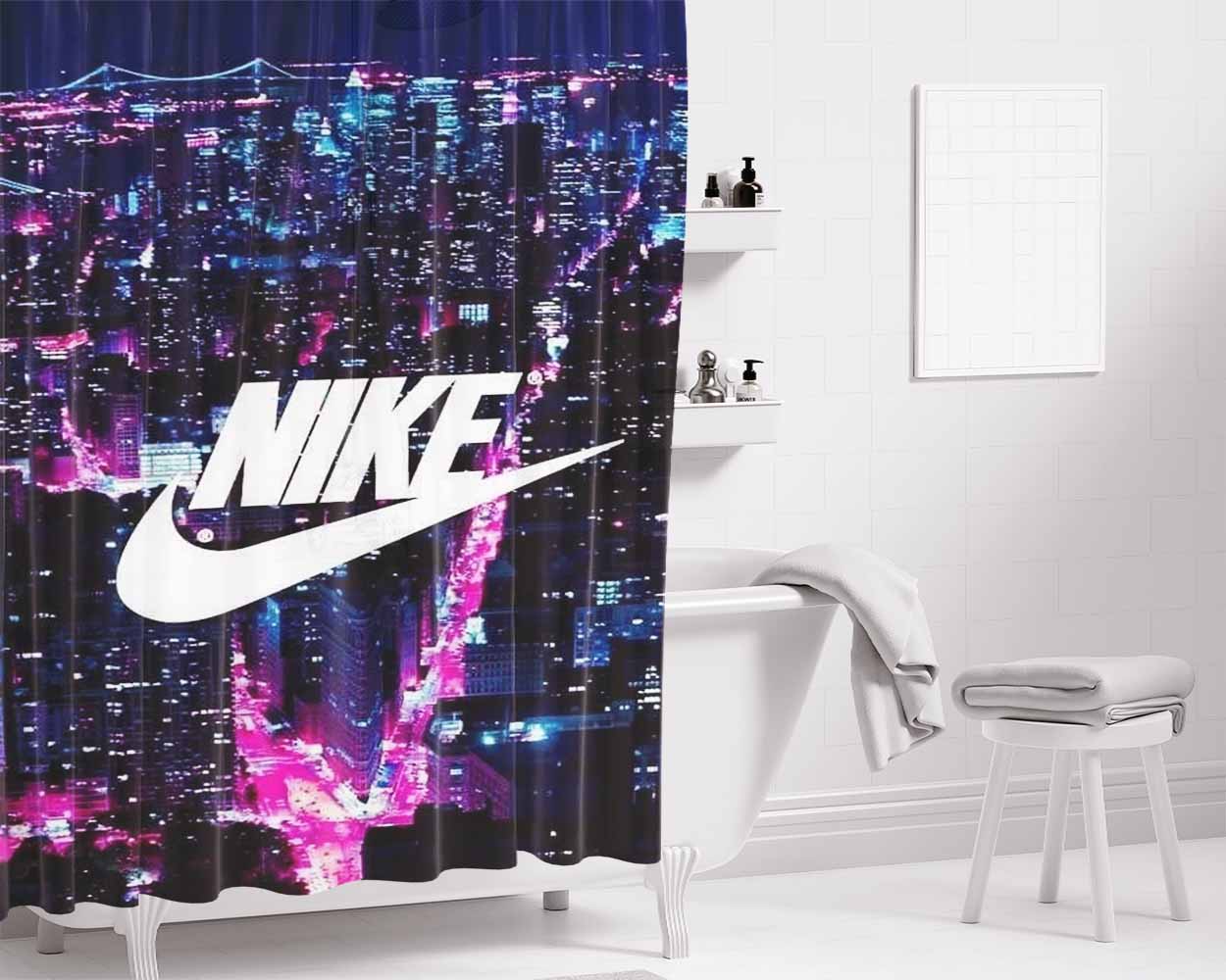 City Nike Just Bathroom Shower Curtain Fabric Waterproof | 66 X 72 Inch
