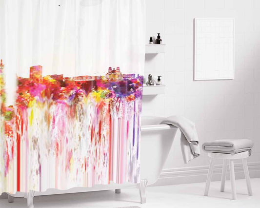 City Splatter 1 Smear Bathroom Shower Curtain Fabric Waterproof | 66 X 72 Inch