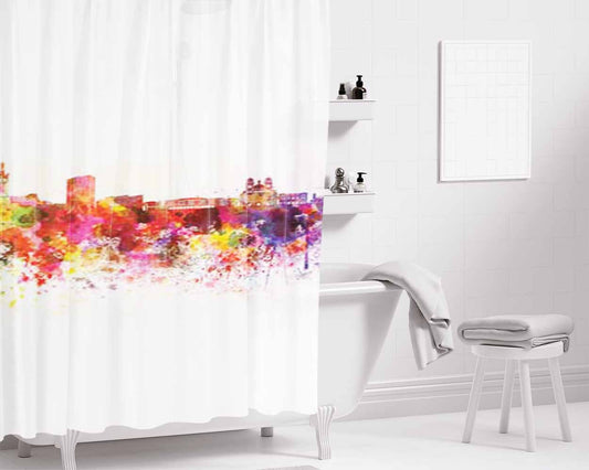 City Splatter 1 Bathroom Shower Curtain Fabric Waterproof | 66 X 72 Inch