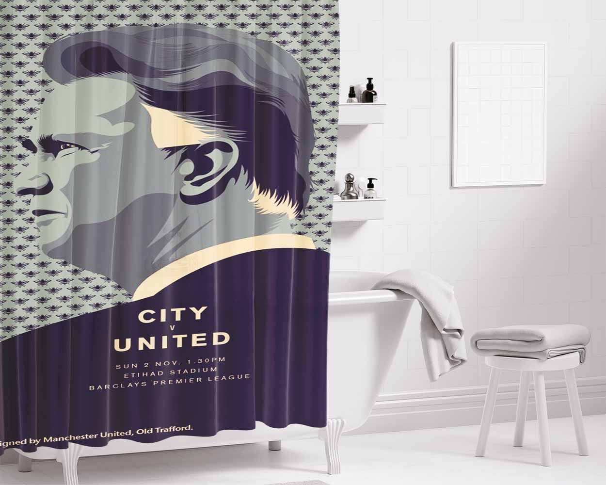 City Vs United Bathroom Shower Curtain Fabric Waterproof | 66 X 72 Inch