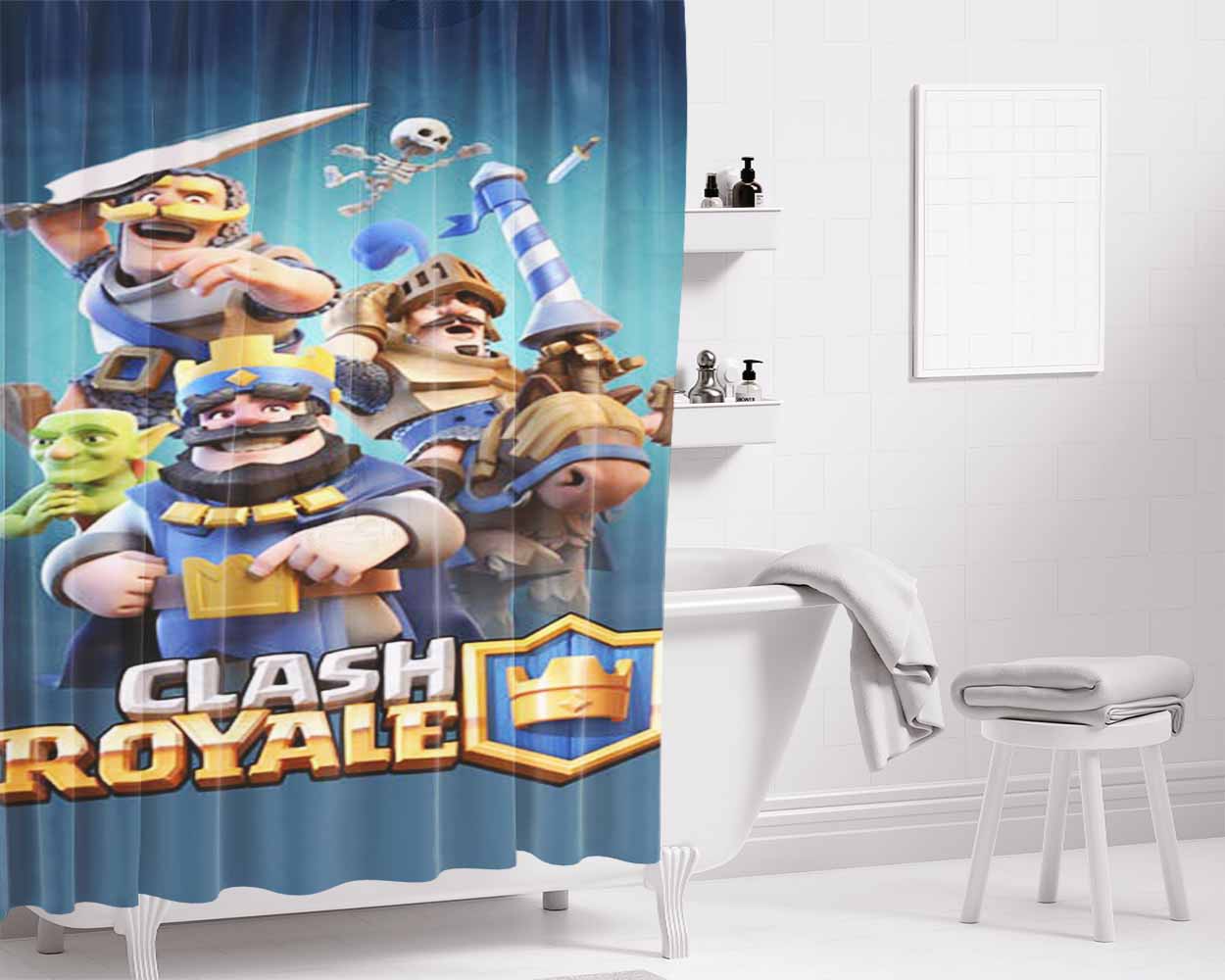 Clash Royale Bathroom Shower Curtain Fabric Waterproof | 66 X 72 Inch