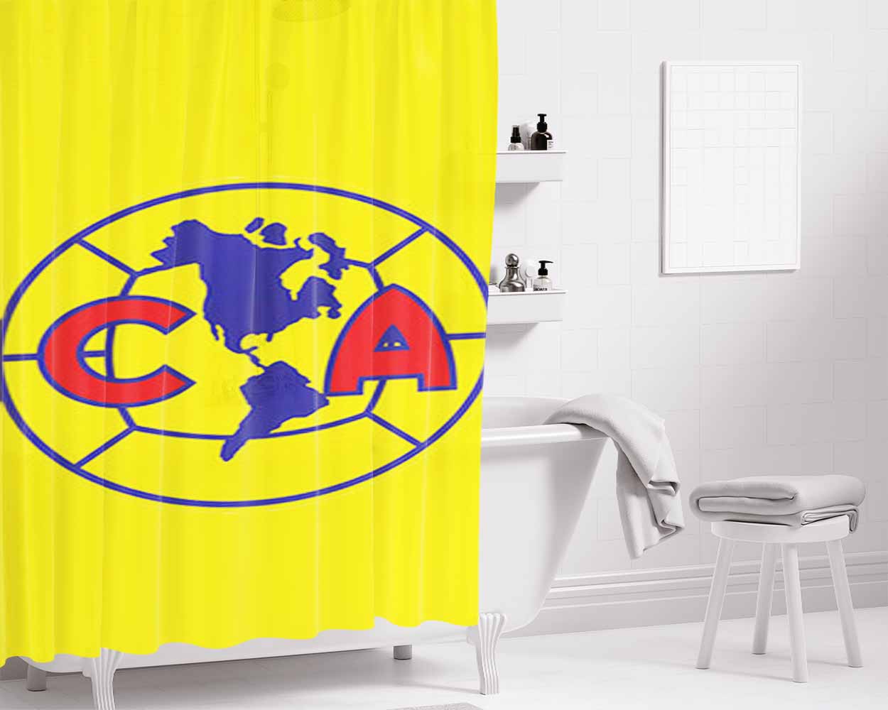 Club America Logo Bathroom Shower Curtain Fabric Waterproof | 66 X 72 Inch